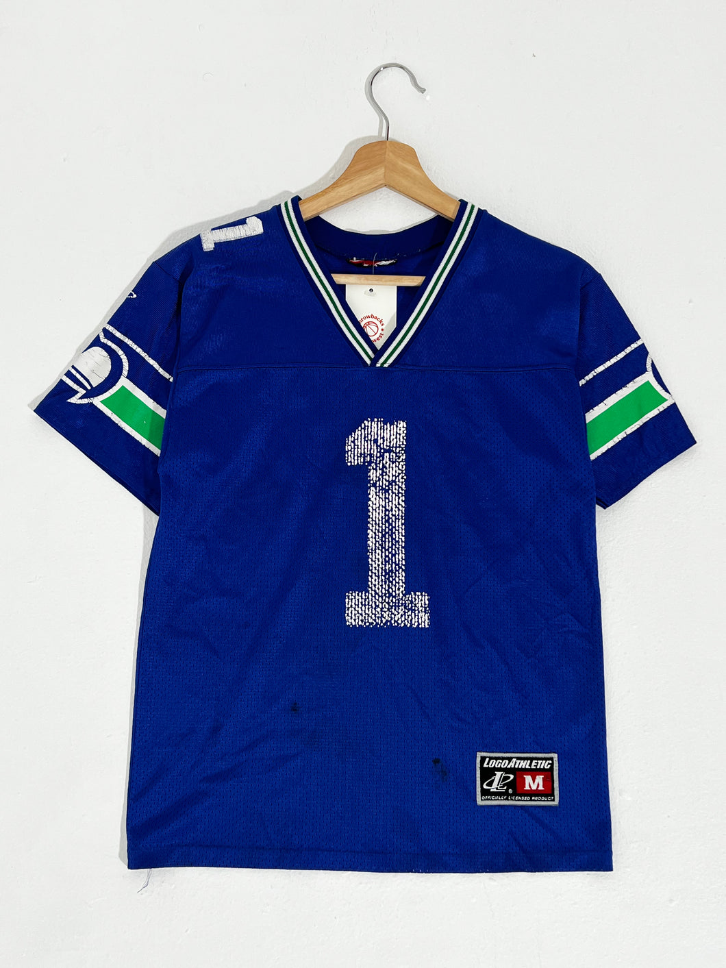 Vintage 1990's Logo Authentic NFL Seattle Seahawks Warren Moon Jersey Sz. L (Y)
