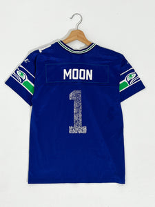 Vintage 1990's Logo Authentic NFL Seattle Seahawks Warren Moon Jersey Sz. L (Y)