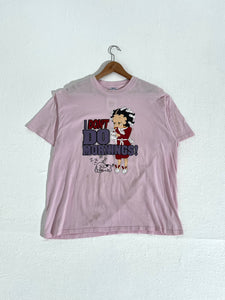 Vintage 2000s Pink Betty Boop " I don't do morning" T-Shirt Sz. XL