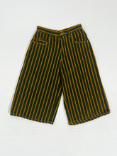 Vintage 1990's A-Class Green/Yellow Striped Jorts Sz. M