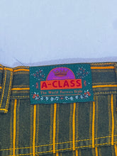 Vintage 1990's A-Class Green/Yellow Striped Jorts Sz. M