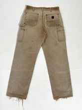 Vintage 1990's Carhartt Cream Double Knee Jeans Sz. 34 x 34