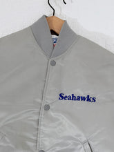 Vintage 1990's Seattle Seahawks Silver Starter Jacket Sz. S