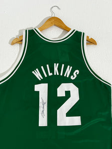 Vintage 1990's NBA Boston Celtics Dominique Wilkins Signed Champion Jersey Sz. L