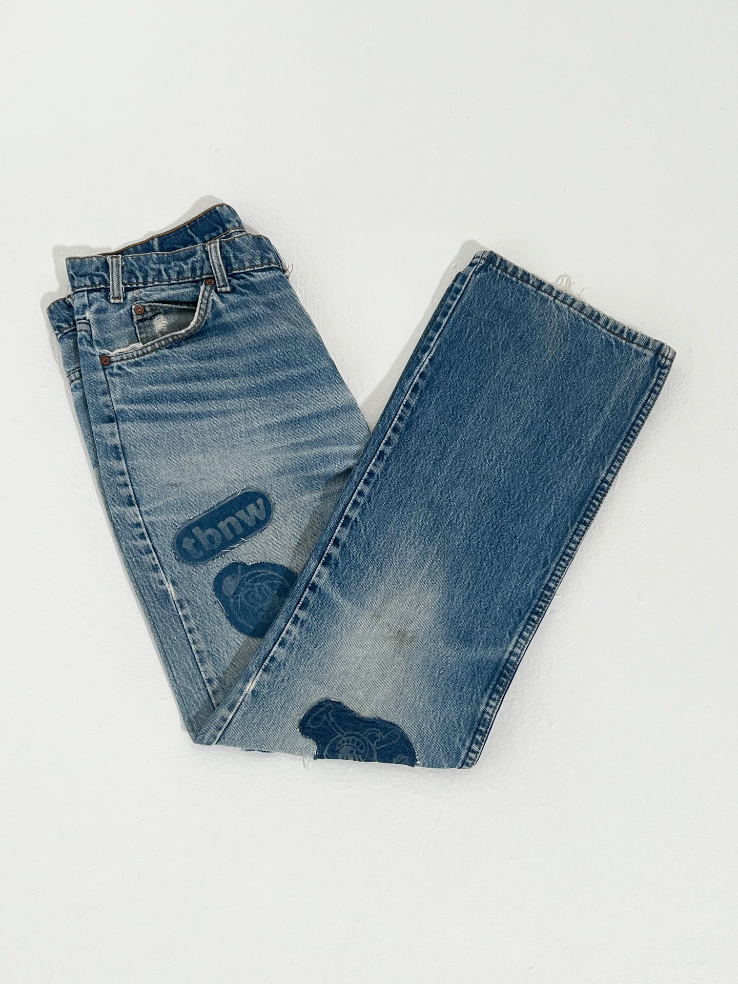 Vintage LEVIS 517 Custom TBNW Patched Denim Sz. 36 x 31