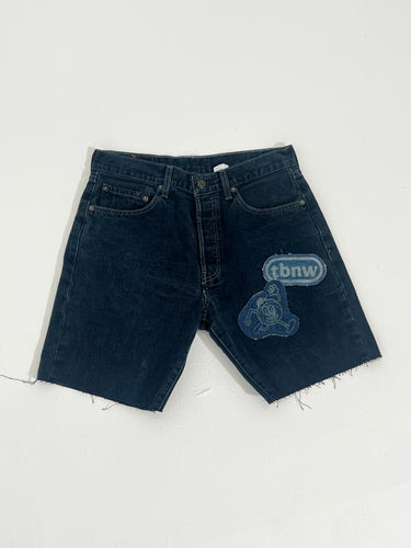 Vintage Levi's 501 Custom TBNW Patched Denim Shorts Sz. L