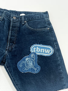 Vintage Levi's 501 Custom TBNW Patched Denim Shorts Sz. L