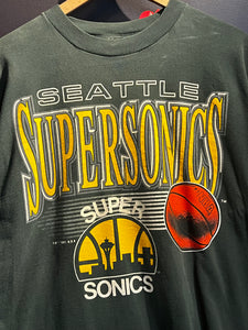 Vintage 1990's Seattle Supersonics Green T-Shirt Sz. L