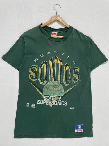 Vintage Seattle SuperSonics Distressed Graphic T-Shirt Sz. L