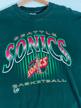 Seattle Sonics Basketball Ombre Text Tee Sz. L