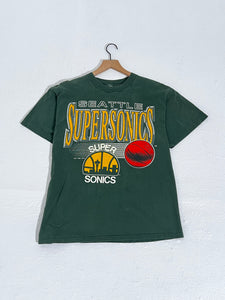 Vintage 1990's Seattle Supersonics Green T-Shirt Sz. L