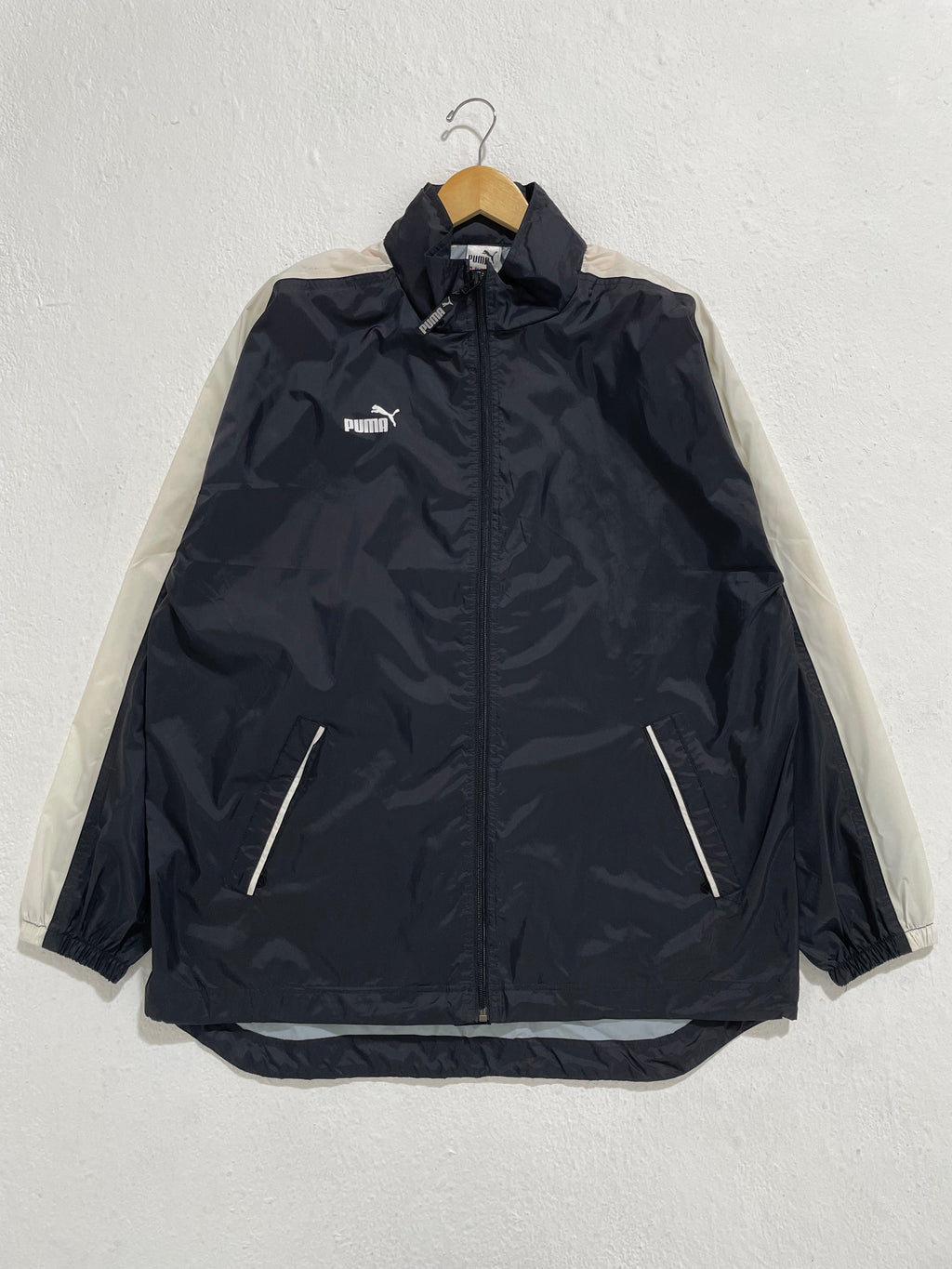 Puma フード付きレザージャケット ブラック 90s-00s Puma フード付きレザージャケット ブラック 90s-00s ジャケット