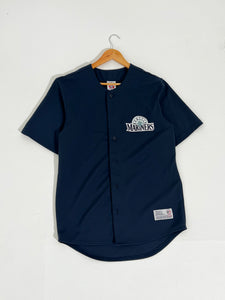 Vintage 1990's Seattle Mariners Blank Navy Baseball Jersey Sz. M