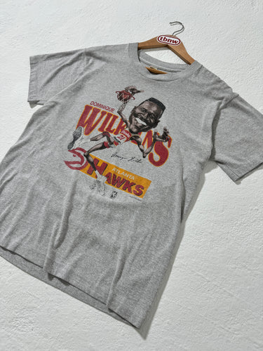 Vintage Dominique Wilkins Atlanta Hawks Caricature T-Shirt Sz. L