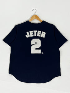 Vintage 2001 Derek Jeter New York Yankees Baseball Jersey Sz. L
