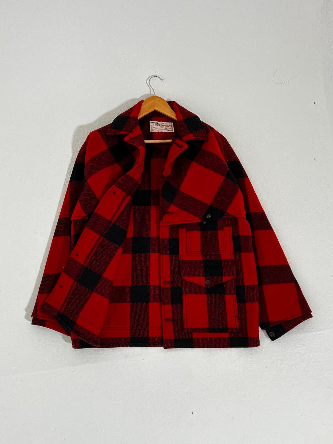 Filson Garments Red Flannel Button Up Coat Sz. XL