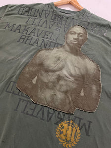 Vintage Tupac Makaveli Branded Green T-Shirt Sz. 3XL