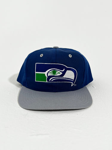 Vintage 1990's Throwback Seattle Seahawks Logo Snapback Hat