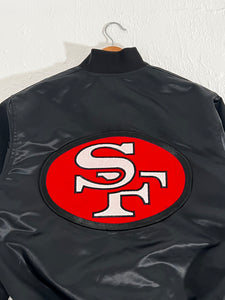 Vintage 1990's San Francisco 49ers Black Satin Jacket Sz. XL