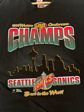 Vintage 1990's Seattle SuperSonics 1996 Western Conf. Champs Skyline T-Shirt Sz. XL