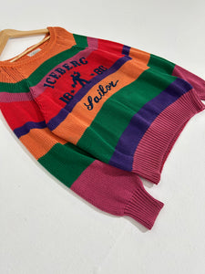Vintage 1990's Ice-T Iceberg Colorful Knit Sweater Sz. XL