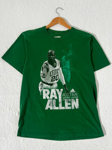 Vintage Y2K Ray Allen Boston Celtics All time 3 Point Leader Adidas T-Shirt Sz. XL