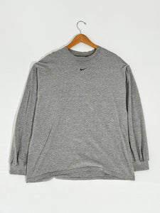 Vintage Nike Gray Center Swoosh Long-Sleeve T-Shirt Sz. L