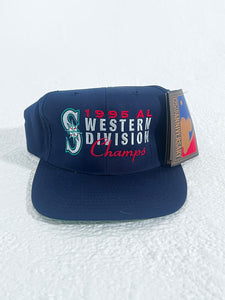 Vintage 1990's Seattle Mariners 1995 AL West Div. Champs Snapback Hat (NWT)