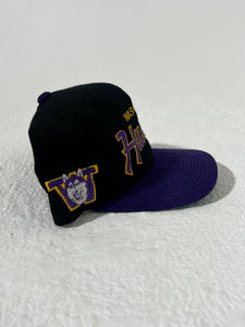 Vintage 1990's Washington Huskies UW Script Black Snapback Hat