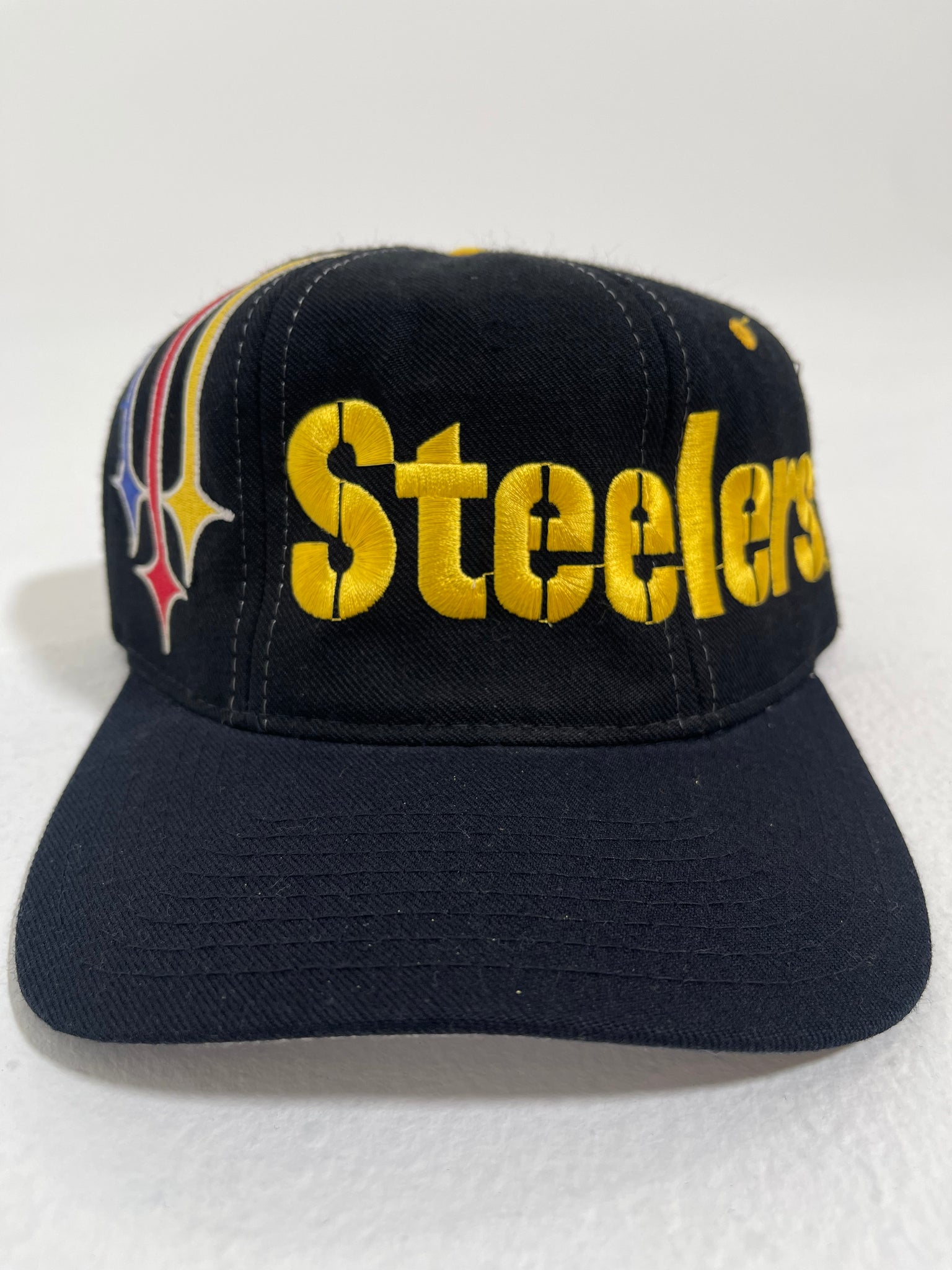 Vintage 1990's Pittsburgh Steelers Black Wool STARTER Snapback Hat