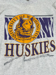Vintage 1990's Washington Huskies Double-Collar T-Shirt Sz. L