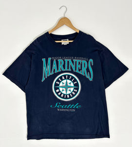 Vintage 1998 Seattle Mariners Logo Blue T-Shirt Sz. L