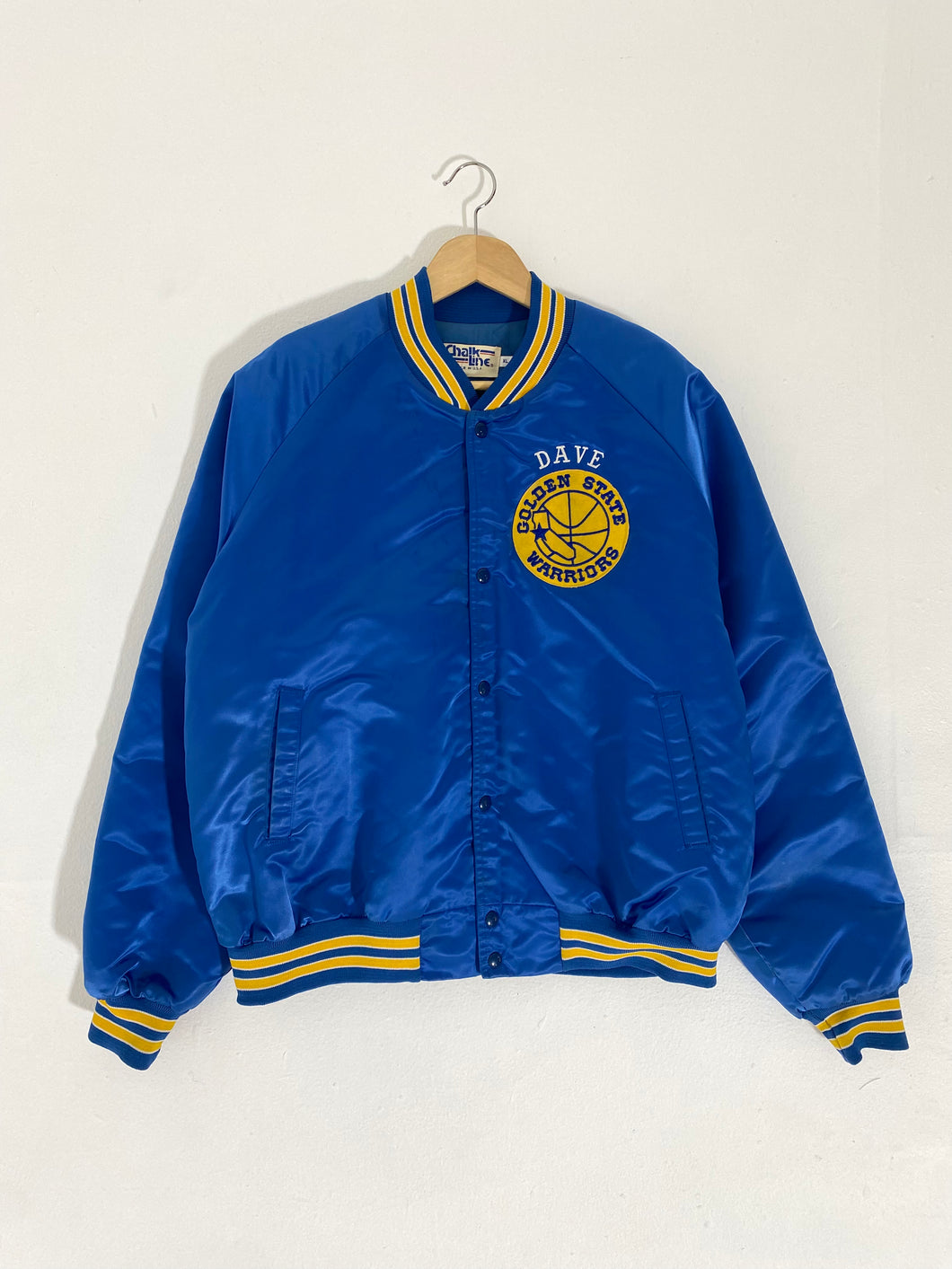 Vintage 1980’s Chalk Line Golden State Warriors Satin Jacket Sz. XL