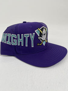 Vintage 1990's Anaheim Mighty Ducks 'Blockhead' Signatures Snapback Hat