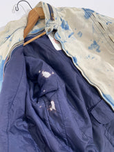 Vintage 1990s Bleached SADDLER Denim Zip-Up Jacket Sz. M