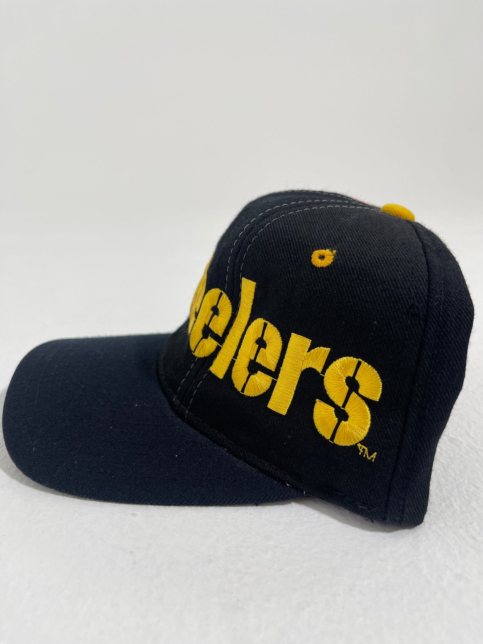 Vintage 1990's Pittsburgh Steelers Black Wool STARTER Snapback Hat