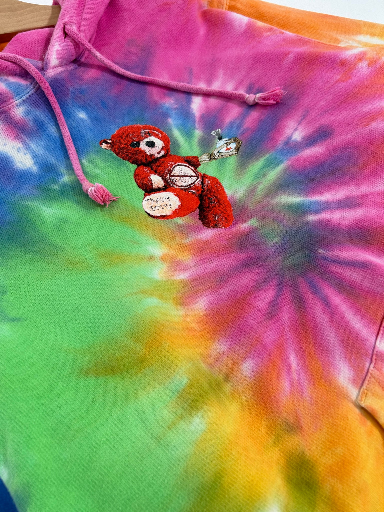 Pink tie dye astroworld hoodie sale