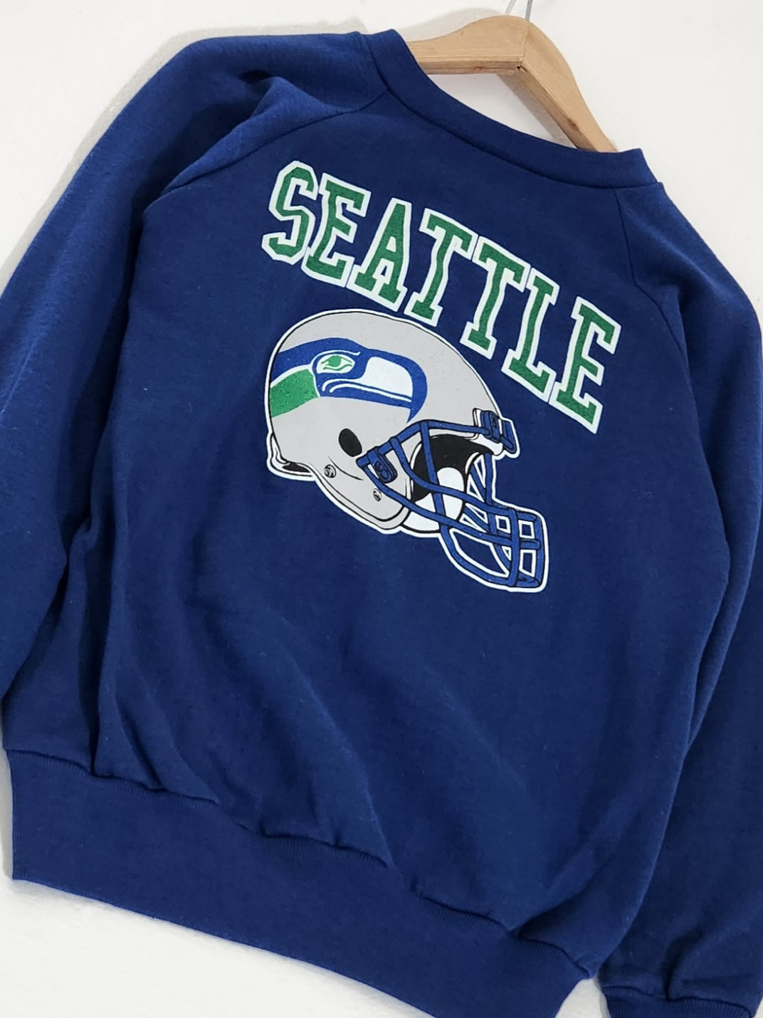 Vintage 1980s NFL Seattle Seahawks Helmet Crewneck Sz. S