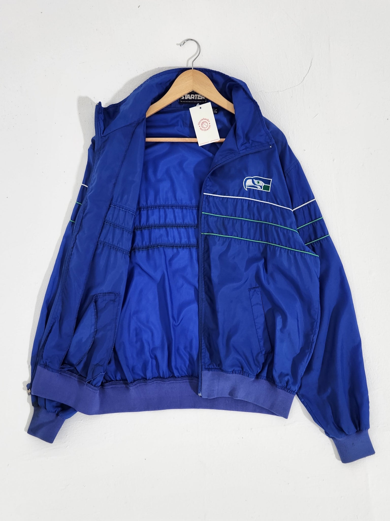 Seattle Seahawks Starter Throwback Logo Full-Zip Hoodie - Royal