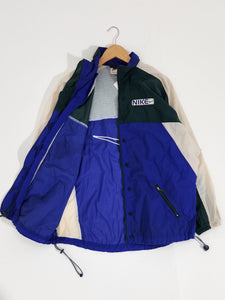 Vintage 1990s Nike Green/Blue Zip Up Wind Breaker Jacket Sz. XL