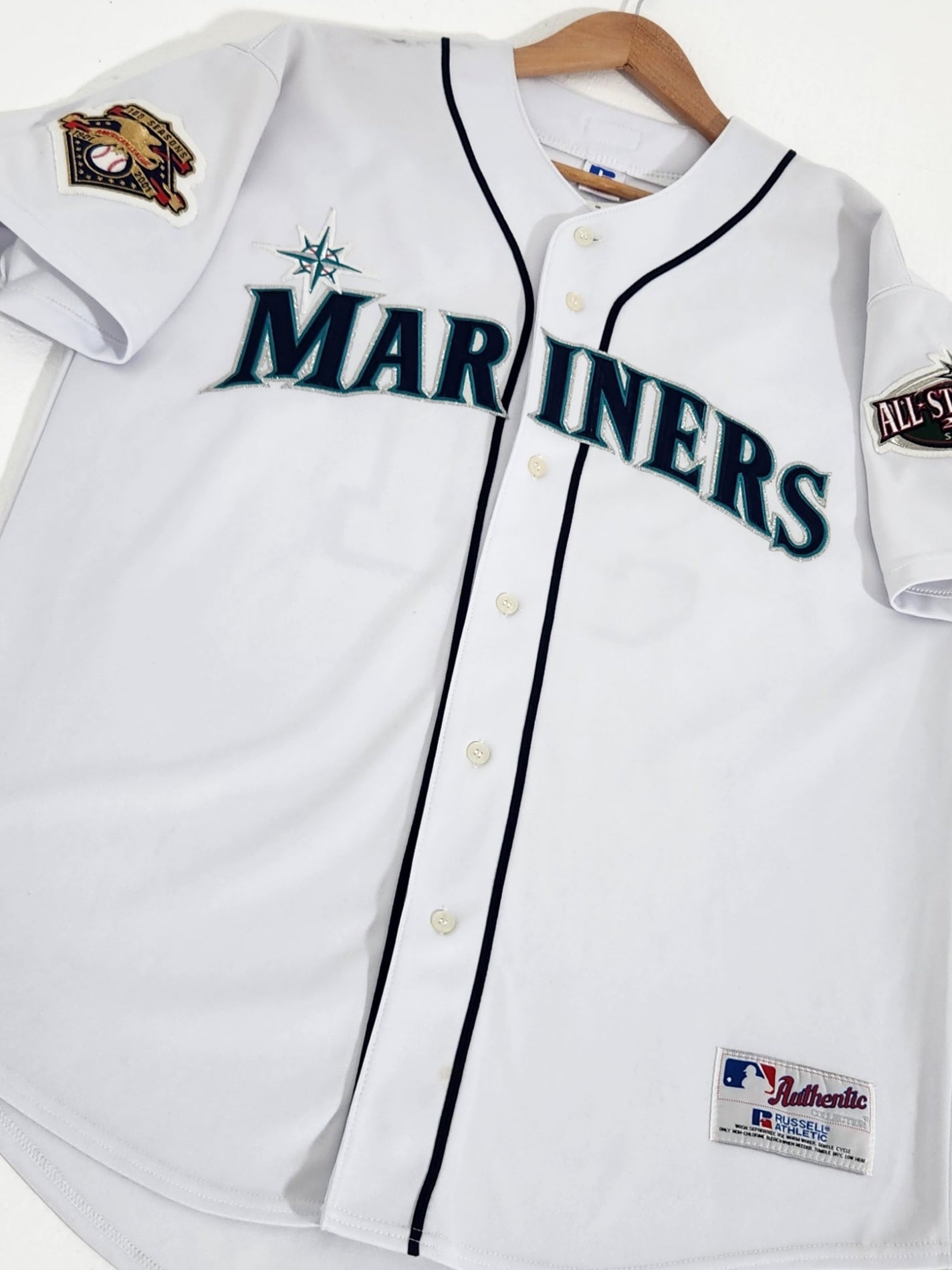 2001 Ichiro Seattle Mariners Authentic Russell MLB Jersey Size 52 – Rare  VNTG
