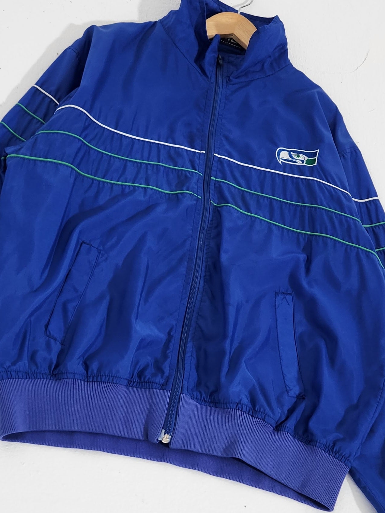 Vintage 1990's Seattle Seahawks STARTER Zip-Up Windbreaker Jacket Sz.