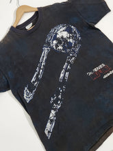 Vintage 1990s Mazamba "Defense Rules" Skeleton Soccer AOP T-Shirt Sz. L
