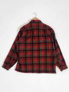 Vintage 1990s Pendelton Green/Red Wool Flannel Sz. L
