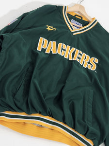 Vintage 1990's Green Green Bay Packers Pullover Reebok Windbreaker Sz. XL