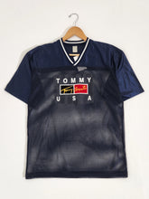 Vintage 1990s Tommy Hilfiger Sports USA Navy Mesh Jersey Sz. L