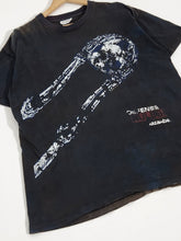 Vintage 1990s Mazamba "Defense Rules" Skeleton Soccer AOP T-Shirt Sz. L