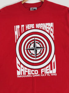 Safeco Field "Hit it Here Mariners" T-Shirt Sz. L
