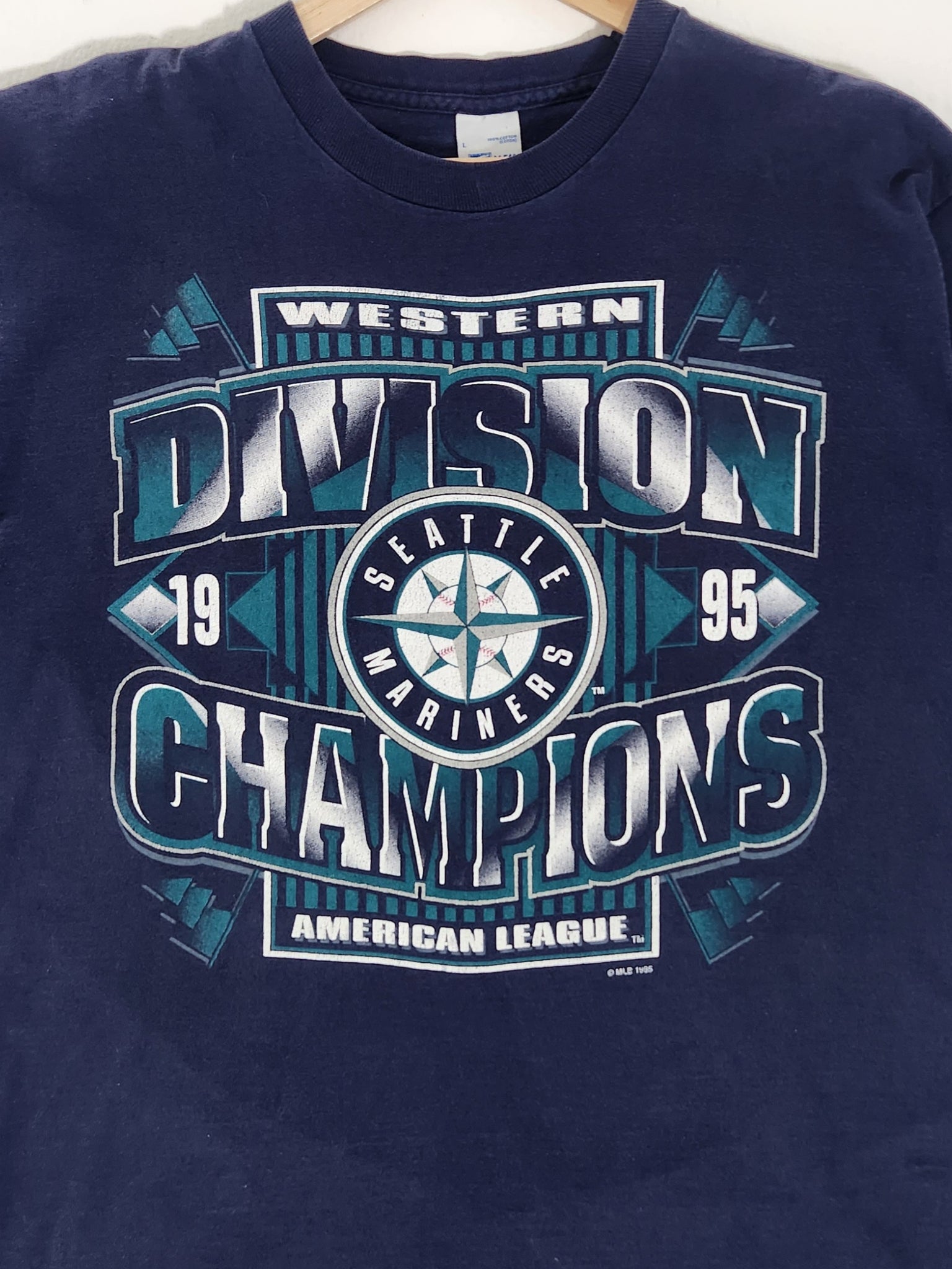 Vintage 1990s MLB Seattle Mariners 1995 Western Division Champions Sz.