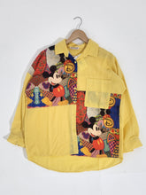 Mickey Mouse Patchwork Long Sleeve Button Down Shirt